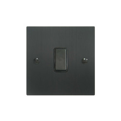 Rocker Switch 1 gang 10 amp 2 way Black Aluminium