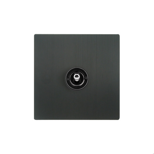 Dolly Switch 1 gang 2 way Black Aluminium