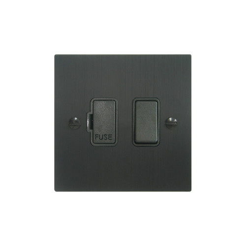 Fuse Spur 1 gang 13 amp switch fuse spur Black Aluminium