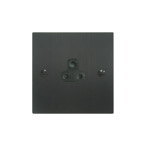 Light Socket 1 gang 2 amp unswitched socket Black Aluminium