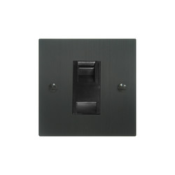 Communications Socket 1 gang RJ45 cat 6 socket Black Aluminium