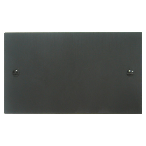 Blank Plate 2 gang double Black Aluminium