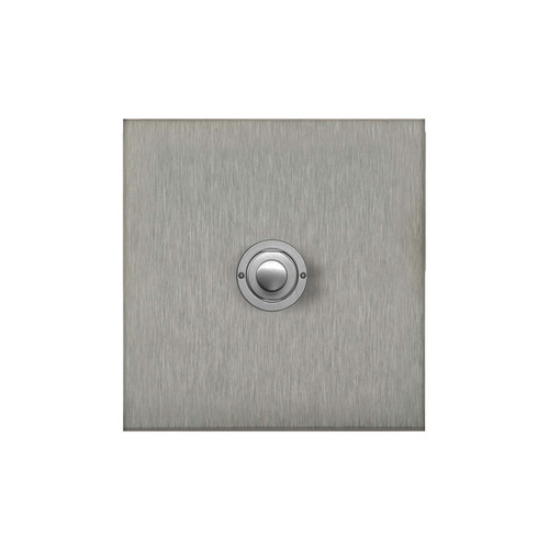 Horizon Square Push Button Switch 1 gang Satin Stainless Steel
