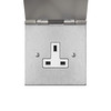Horizon Square Floor Socket 1 gang 13 amp unswitched Satin Stainless Steel