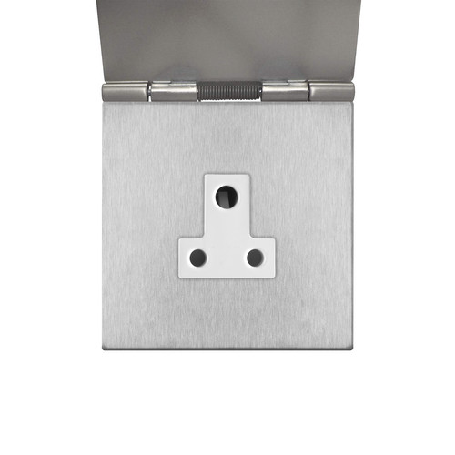 Horizon Square Floor Socket 1 gang 5 amp unswitched Satin Stainless Steel