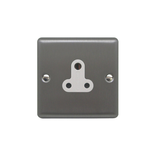 Light Socket 1 gang 5 amp unswitched socket outlet Satin Stainless