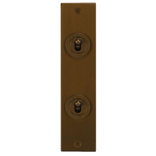 Horizon Square Architrave Switch 2 gang dolly Antique Bronze