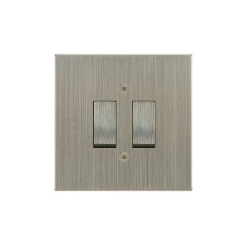 Horizon Square Rocker Switch 2 gang 20 amp intermediate Satin Nickel