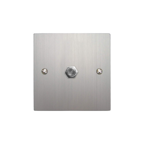TV Socket 1 gang satellite socket Aluminium