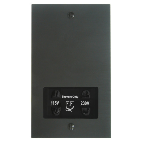 Shaver Point 1 gang shaver socket outlet Black Aluminium