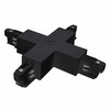 Three Circuit Surface Track Pre-Wired 'X' Coupler Black