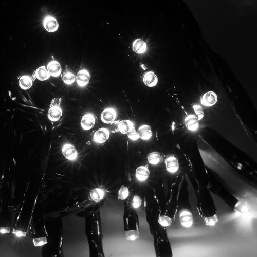 LED Miniature Christmas Lights 6m, 60 4mm Lights, Indoor/Outdoor, 24V 4000K Cool White Black Cable