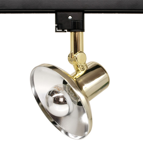 Parabolic Single Circuit Track Spotlight 240V 40W Brass