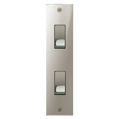 Horizon Square Architrave Switch 2 gang architrave Polished Nickel