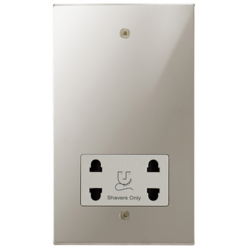 Horizon Square Shaver Point 1 gang shaver socket outlet Polished Nickel