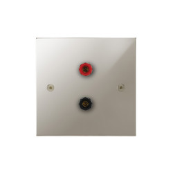 Horizon Square Speaker Socket 1 gang speaker socket Polished Nickel