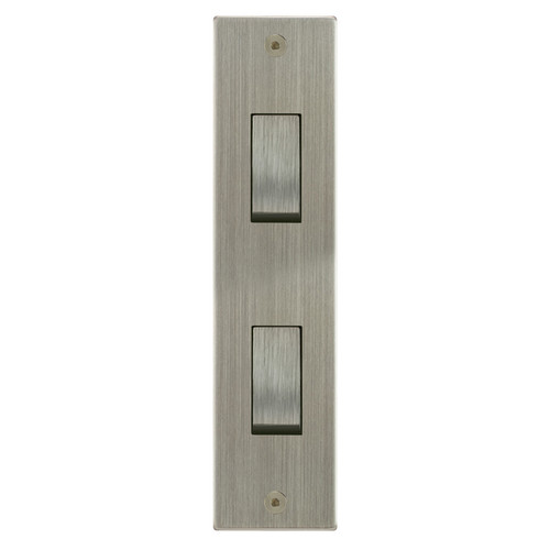 Horizon Square Architrave Switch 2 gang architrave Satin Nickel
