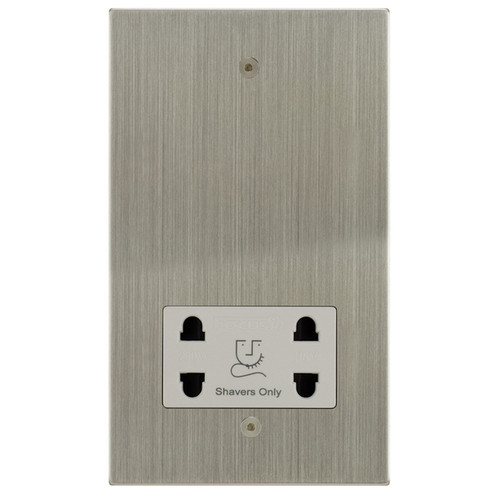 Horizon Square Shaver Point 1 gang shaver socket Satin Nickel