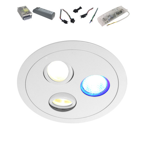 Compasso 1 x LED 2 x Halogen Slave 1 White 44W
