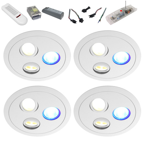 Compasso 4 x LED 8 x Halogen Master 4 White 176W