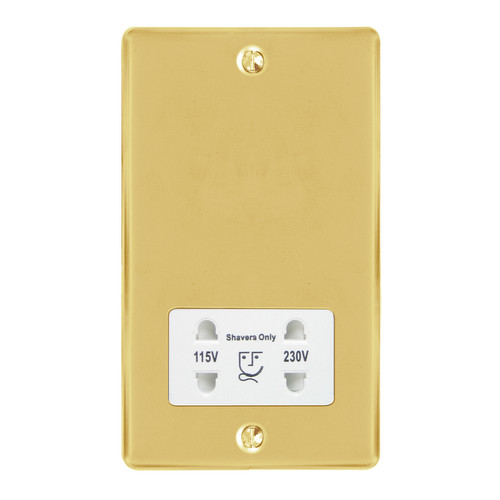 Shaver Point 1 gang shaver socket Polished Brass
