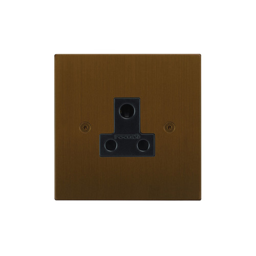 Horizon Square Socket 1 gang 5 amp unswitched Antique Bronze