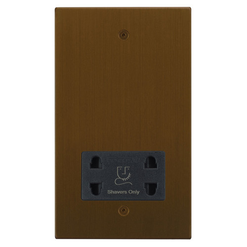 Horizon Square Shaver Socket 1 gang Antique Bronze