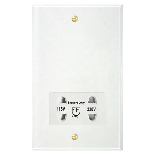 Prism Shaver Point 1 gang shaver socket outlet Clear Perspex