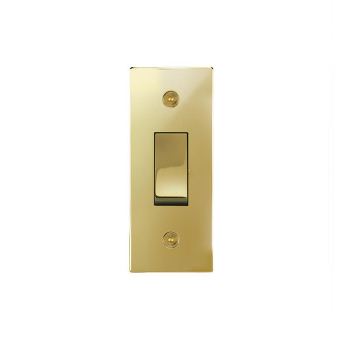 Horizon Square Architrave Switch 1 gang Polished Brass