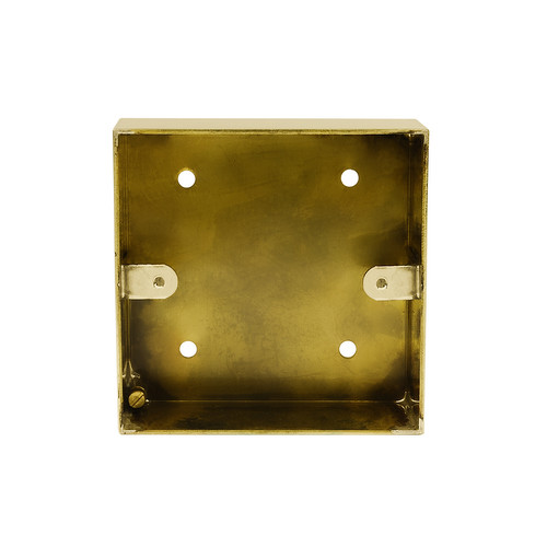 Horizon Square Pattress Box 1 gang Polished Brass