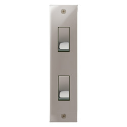 Horizon Square Architrave Switch 2 gang rocker Polished Chrome