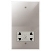 Horizon Square Shaver Socket 1 gang Polished Chrome / White Insert