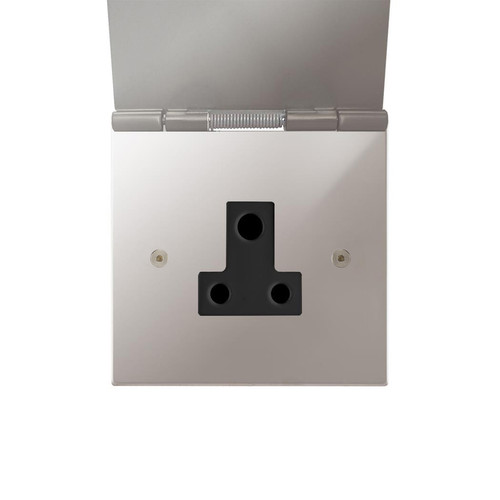 Horizon Square Floor Socket 1 gang 13 amp unswitched Polished Chrome