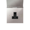 Horizon Square Floor Socket 1 gang 5 amp unswitched Polished Chrome