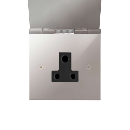 Horizon Square Floor Socket 1 gang 5 amp unswitched Polished Chrome