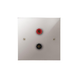 Horizon Square Speaker Socket 1 gang Polished Stainless Steel