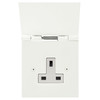 Horizon Square Floor Socket Paintable 1 gang 13 amp unswitched Primed White