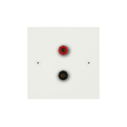 Horizon Square Speaker Socket Paintable 1 gang Primed White