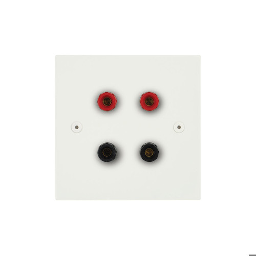 Horizon Square Speaker Socket 2 gang Primed White