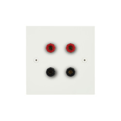 Horizon Square Speaker Socket Paintable 2 gang Primed White