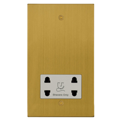 Horizon Square Shaver Point 1 gang shaver socket Satin Brass