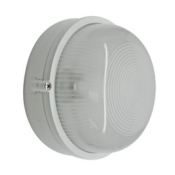 Round Bulkhead Outdoor Garden Wall Light White 100W