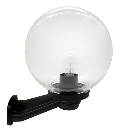 Wall Mounted Large Globe Black 240V 100W Clear