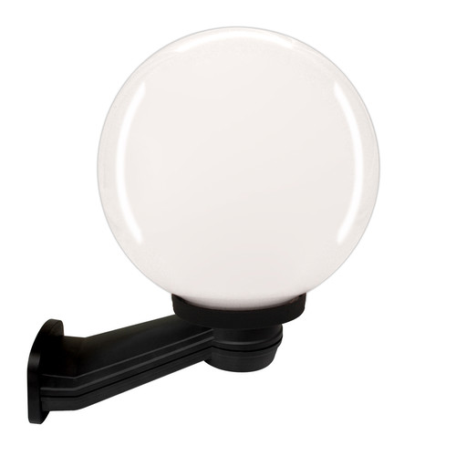Wall Mounted Large Globe Black 240V 100W Opal