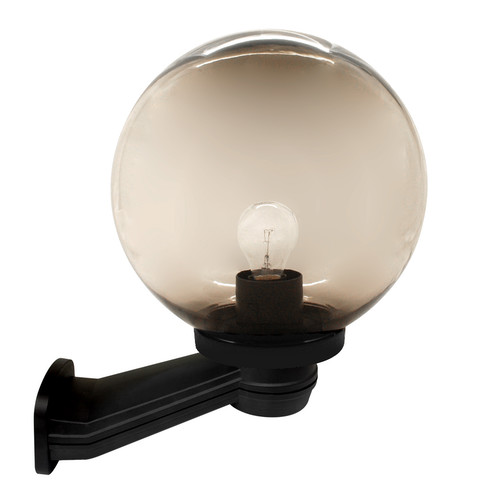 Wall Mounted Large Globe Black 240V 100W Smoked
