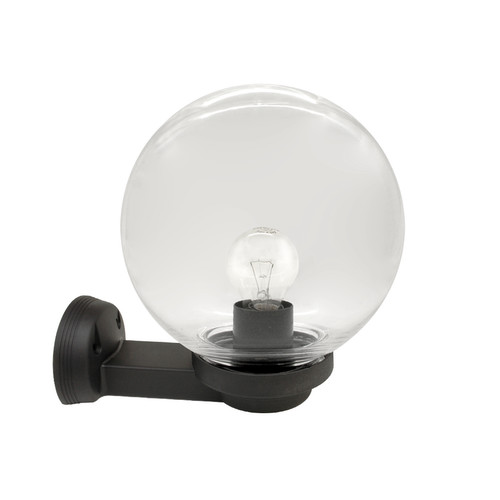 Wall Mounted Small Globe Black 240V 60W Clear