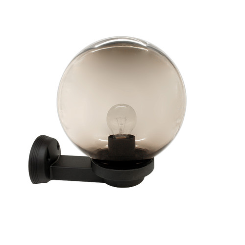 Wall Mounted Small Globe Black 240V 60W Smoked