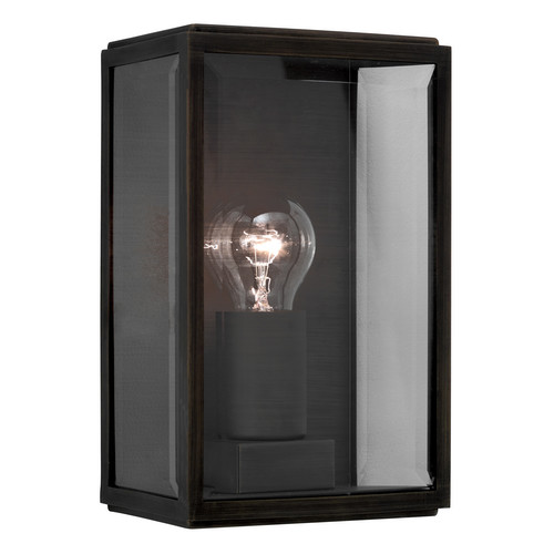 Homefield 160 Clear Glass Outdoor Garden Wall Light 240V 60W Matt Black