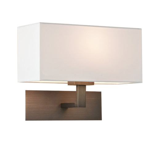 Park Lane Wall Light 240V 60W White Shade (incl.) / Bronze