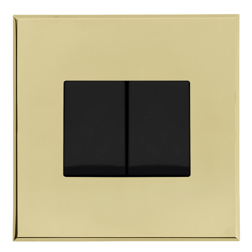 Complimentary Rocker Switch Brass Frameless 2 Gang 2 Way